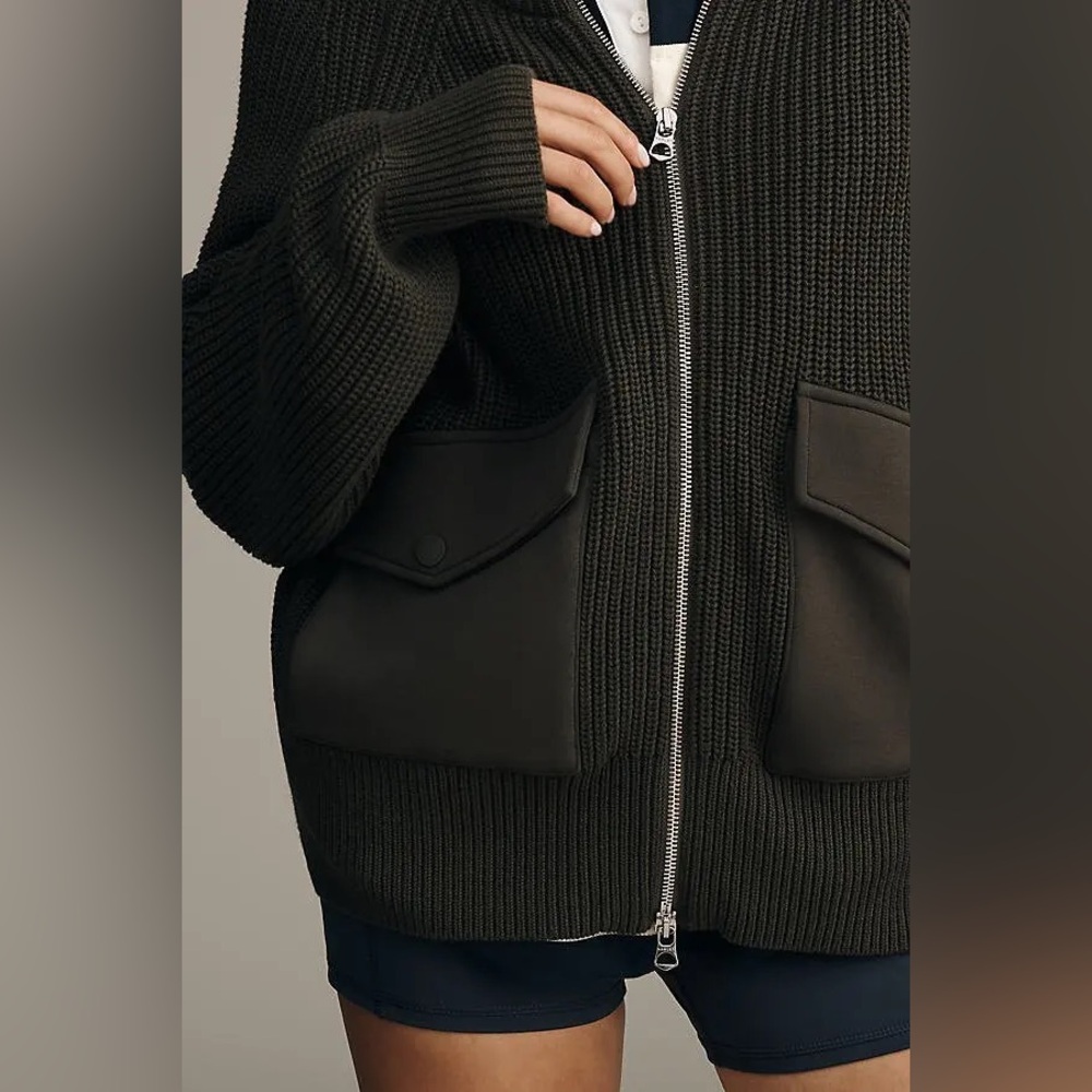 NWT Varley Anthropologie Tessa Zip Through Knit Jacket - Picture 5 of 9